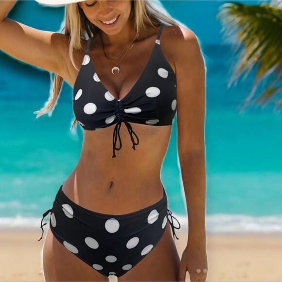 Summer Bikini Set Polka Dot Print  XL - Picture 1 of 8